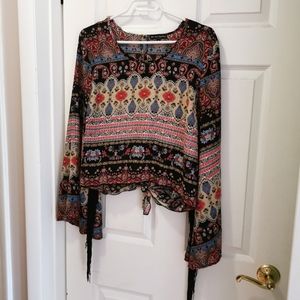 4/$25 Boho Long Sleeve Crop
